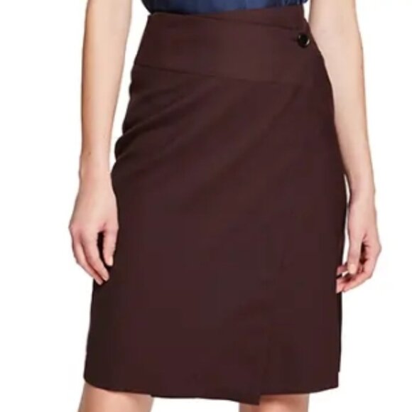 Reiss Alessia Wrap Front Skirt – Burgundy – Size US 4 – NWT - Picture 1 of 5